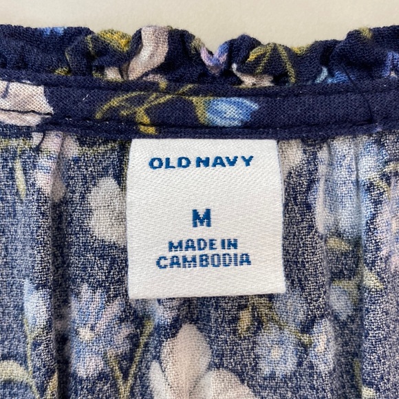 Blue Floral Print Long Sleeve Dress - Picture 9 of 12